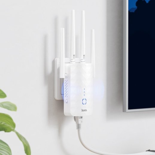 Wi-Fi репітер HOCO HI35 WiFi 4, білий