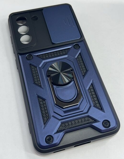 Armor Case With Curtain for Samsung S21 FE Dark Blue