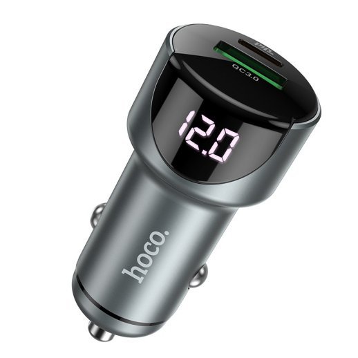 Автомобільний зарядний пристрій HOCO Z42 PD 20W TYPE-C / USB QC 3.0, сірий