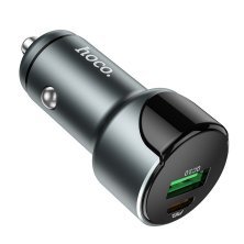 Автомобільний зарядний пристрій HOCO Z42 PD 20W TYPE-C / USB QC 3.0, сірий