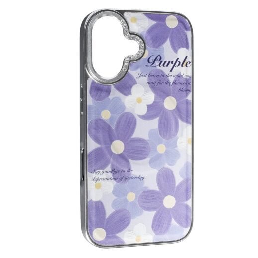 Накладка Cute Flowers Case with MagSafe для Apple iPhone 16 Purple