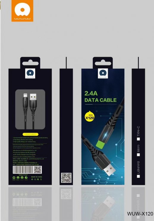 Кабель USB WUW X120 USB - Lightning 2.4A