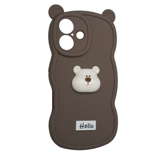 Силікон Hello Bear для Apple iPhone 16 Brown