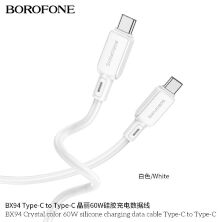USB-C кабель BOROFONE BX94 Crystal color 60W silicone charging data Type-C - Type-C