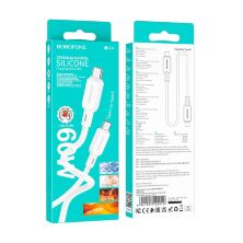 USB-C кабель BOROFONE BX94 Crystal color 60W silicone charging data Type-C - Type-C