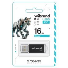 USB флеш 16Gb Wibrand Cougar Black 2.0