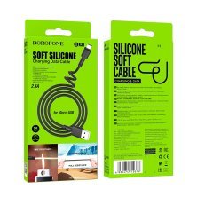 USB кабель BOROFONE BX31 Soft silicone charging data USB - micro USB, ЧОРНИЙ