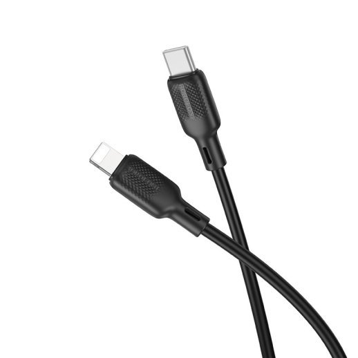 USB-C кабель BOROFONE BX113 Type-C - Lightning SILICONE, 2.4A, 1 метр, чорний