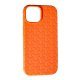 Чохол Leather Case Weaving для Apple iPhone 15 Orange
