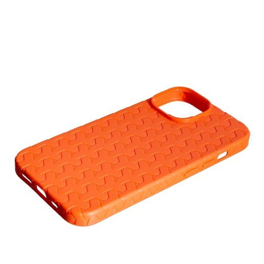 Чохол Leather Case Weaving для Apple iPhone 15 Orange