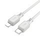 USB-C кабель HOCO X101 PD 27W Type-C - Lightning silicone 1м, сірий