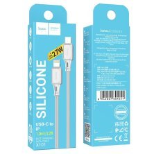 USB-C кабель HOCO X101 PD 27W Type-C - Lightning silicone 1м, сірий