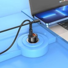 Автомобільний зарядний пристрій BOROFONE BZ20 38W Smart TYPE-C PD 20W + USB QC3.0, чорний