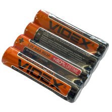 Батарейка AAA сольова VIDEX R03P 1.5V, 4 штуки