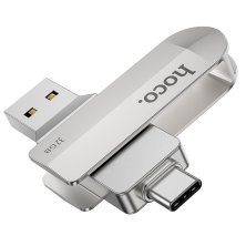 Флеш-память HOCO UD10 2in1 (USB3.0/Type-C/32Gb) (стальной)