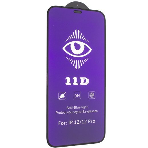 Захисне скло 11D BLUE LIGHT APPLE IPHONE 12 | 12 PRO 6,1" ЧОРНИЙ