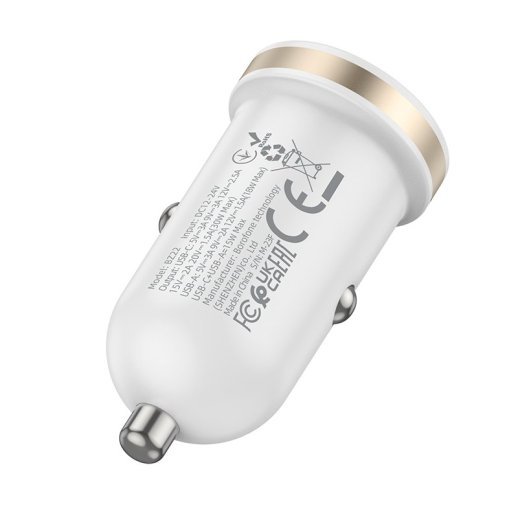 Автомобільний зарядний пристрій BOROFONE BZ22 Scenery TYPE-C PD 30W + USB QC3.0, білий
