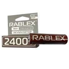 Акумулятор Rablex 18650 Li-Ion ICR18650 2400mAh TipTop 3.7V коричневий в упаковці