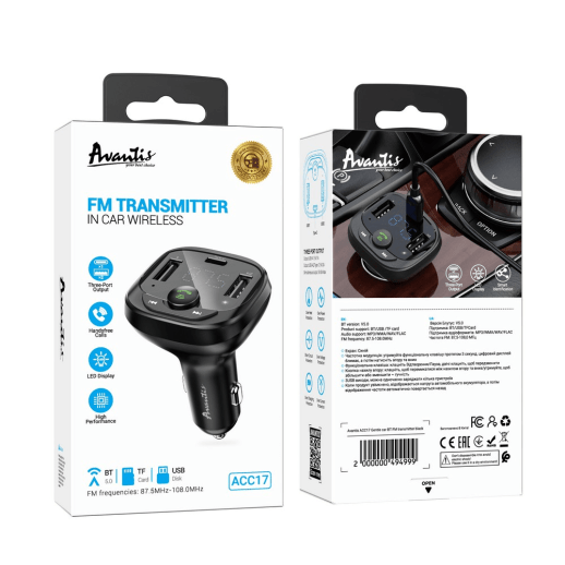 Автомобильный FM Модулятор Avantis ACC17 Black