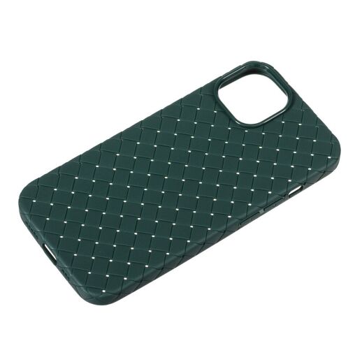 Накладка Шкіра Плетіння для Apple iPhone 13/14 Green