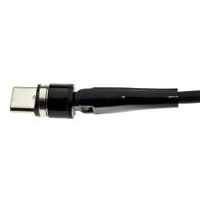 Кабель USB Магнітний круглий 90° 3в1: Lightning/Micro/Type-C 1 метр ЧОРНИЙ 3А 4-х контакний