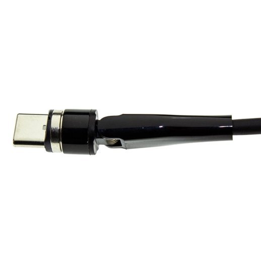 Кабель USB Магнітний круглий 90° 3в1: Lightning/Micro/Type-C 1 метр ЧОРНИЙ 3А 4-х контакний