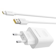 Мережевий зарядний пристрій BOROFONE BA32A USB QC3.0 + кабель USB - TYPE-C бiлий