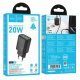 Мережевий зарядний пристрій HOCO N61 Gentle TYPE-C PD 20W + USB QC 3.0, чорний