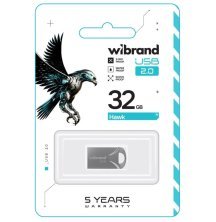 USB флеш 32Gb Wibrand Hawk 2.0 Silver