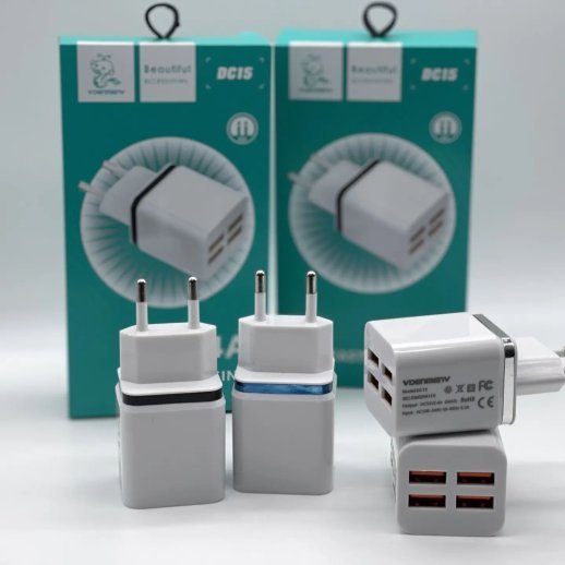 Мережевий зарядний пристрій DENMEN DC15 2.4A 4USB