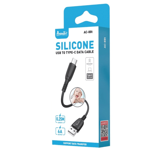 USB Cable Avantis AC-88t 0.25m 6A Silicone Type-C