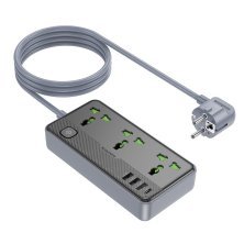 Сетевой удлинитель Borofone BAC2A (3USB/1Type-C/3xSocket) 1,5м (черный)