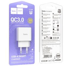 Мережевий зарядний пристрій HOCO C140A USB QC3.0 18W, білий