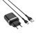 Мережевий зарядний пристрій HOCO C12Q SMART USB QC3.0 + кабель USB - TYPE-C, чорний