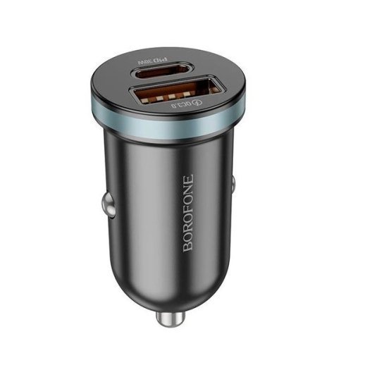 Автомобільний зарядний пристрій BOROFONE BZ22 Scenery TYPE-C PD 30W + USB QC3.0, чорний