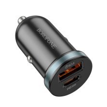 Автомобільний зарядний пристрій BOROFONE BZ22 Scenery TYPE-C PD 30W + USB QC3.0, чорний