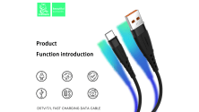 Кабель USB Denmen D57L USB - Lightning (2.4A) ЧОРНИЙ силіконовий провід