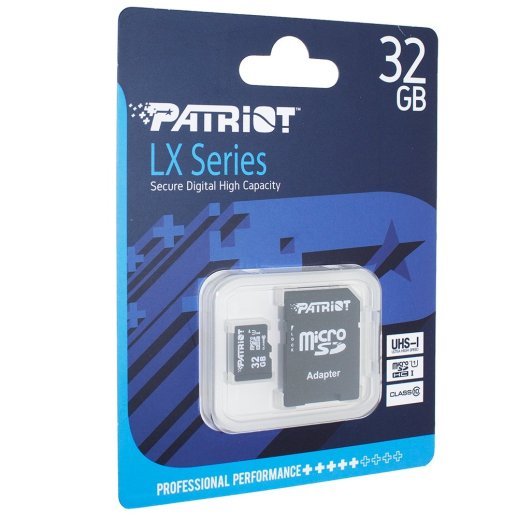 Карта пам'яті micro 32GB Patriot LX Series SDHC (UHS-1) class 10 (adapter SD)
