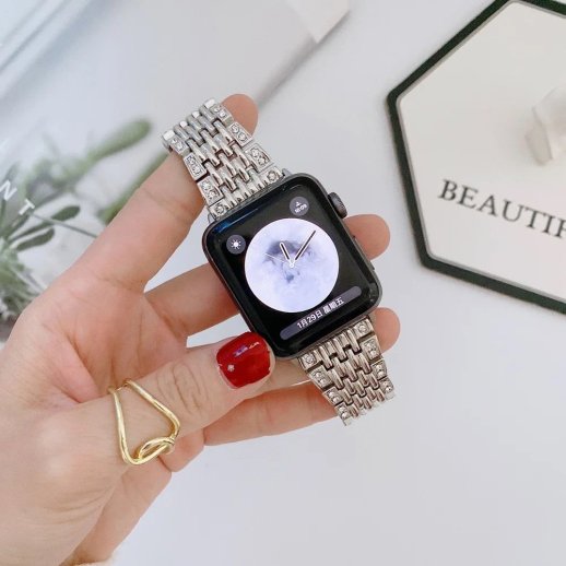 Ремінець металевий 7-LINE Metal СТРАЗ APPLE WATCH 38/40/41 MM №3