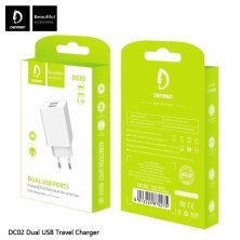 Мережевий зарядний пристрій DENMEN DC02 2.1A 2USB БІЛИЙ