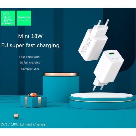 Мережевий зарядний пристрій DENMEN DC17 3.6A USB QC3.0 18W