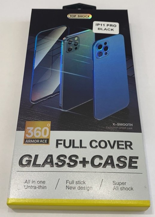 Case 360 + Screen Protector Clear for Apple Iphone 11 Pro Black