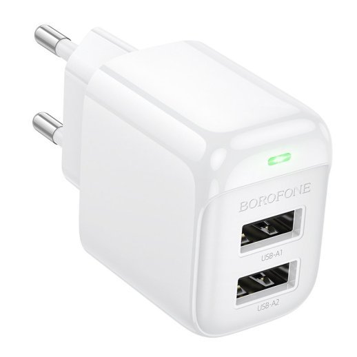 СЗУ Borofone BAS41A (2USB/2,4A) (белый)