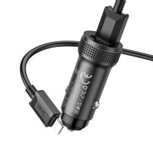 Автомобільний зарядний пристрій HOCO Z49 2USB 2,4A + кабель USB - Lightning, чорний