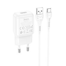 Мережевий зарядний пристрій HOCO C96A USB 2.1A + КАБЕЛЬ USB - Type-C білий