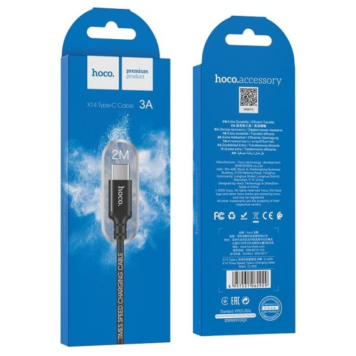 USB кабель HOCO X14 USB - Type-C, 2 метри, чорний