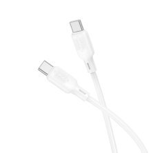 USB-C кабель BOROFONE BX113 Type-C - Type-C SILICONE 60W, 3A, 1 метр, білий