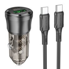 Автомобільний зарядний пристрій BOROFONE BZ25 TYPE-C PD 38W / USB QC3.0 + кабель TYPE-C - TYPE-C, чорний