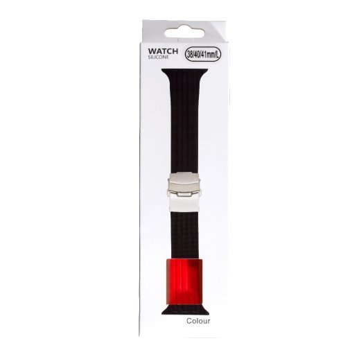 Силіконовий чохолРемінець and Metal Lok для Apple Watch 38/40/41 mm Red