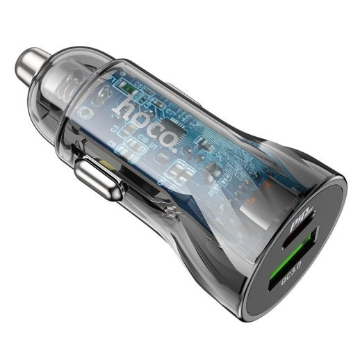 Автомобільний зарядний пристрій HOCO Z47A PD 30W TYPE-C / USB QC 3.0, чорний